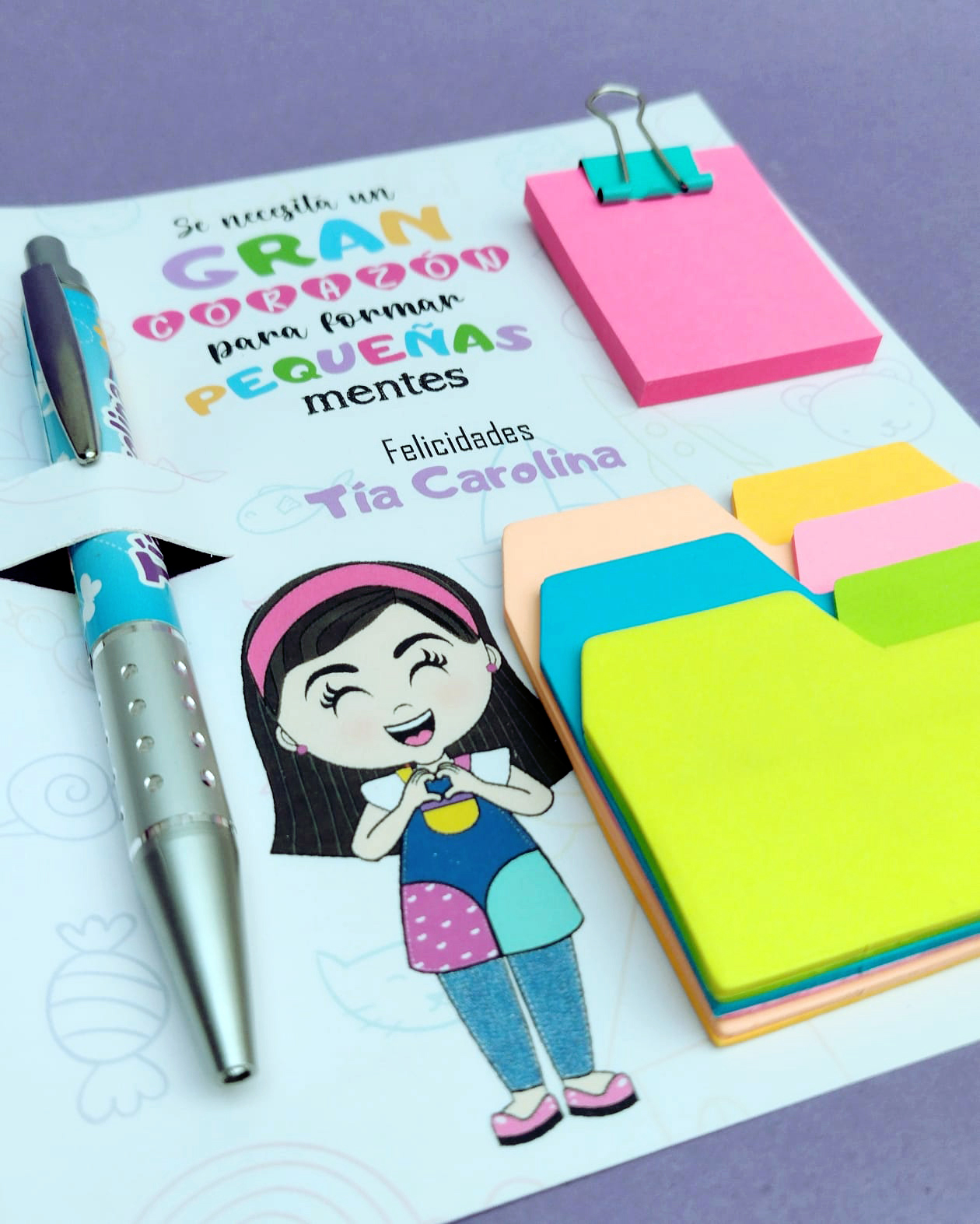 SET POST IT + LÁPIZ PASTA - Imagen 2