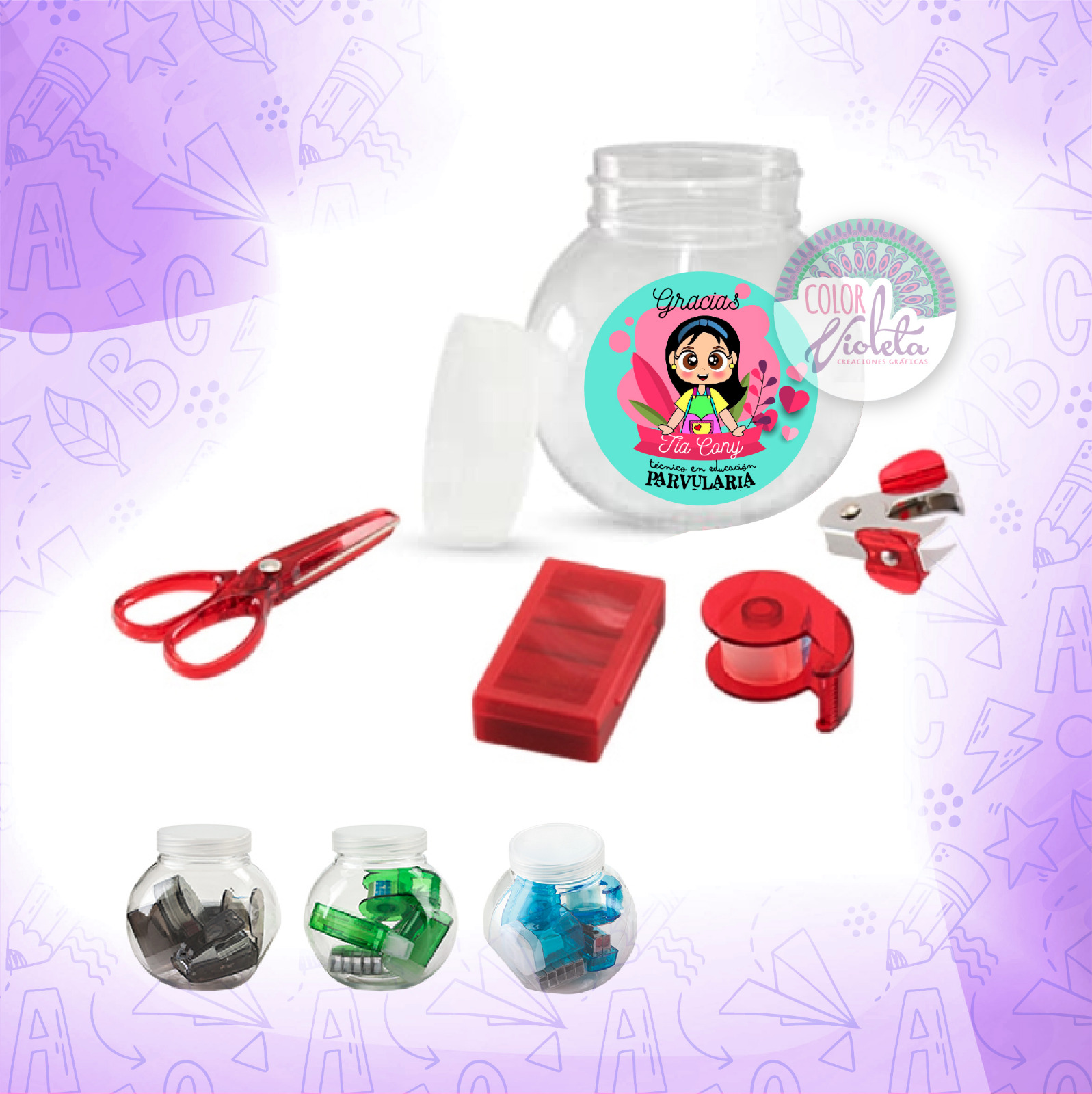 MINI SET ESCRITORIO EDUCADORA Y PROFESOR