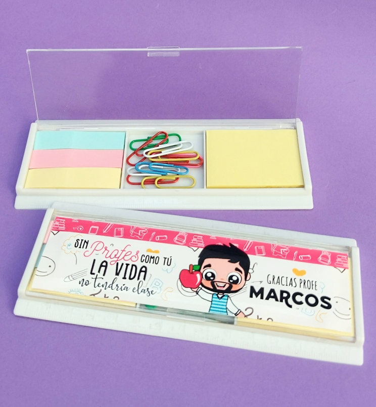 CAJITA PORTANOTAS Y CLIPS DÍA DEL PROFESOR - Imagen 3