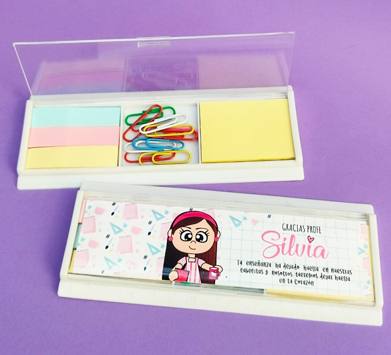 CAJITA PORTANOTAS Y CLIPS DÍA DEL PROFESOR