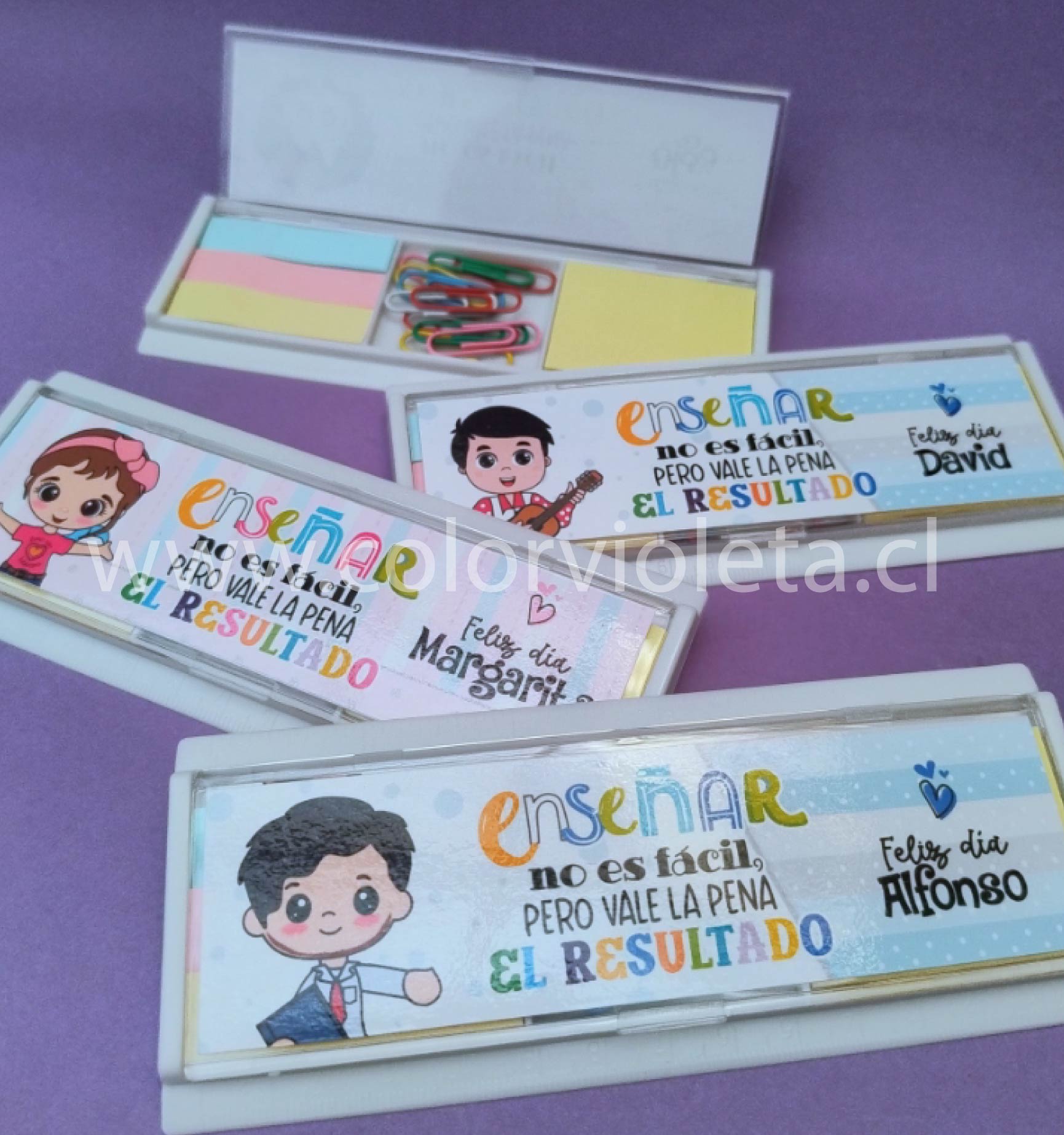 CAJITA PORTANOTAS Y CLIPS DÍA DEL PROFESOR - Imagen 2