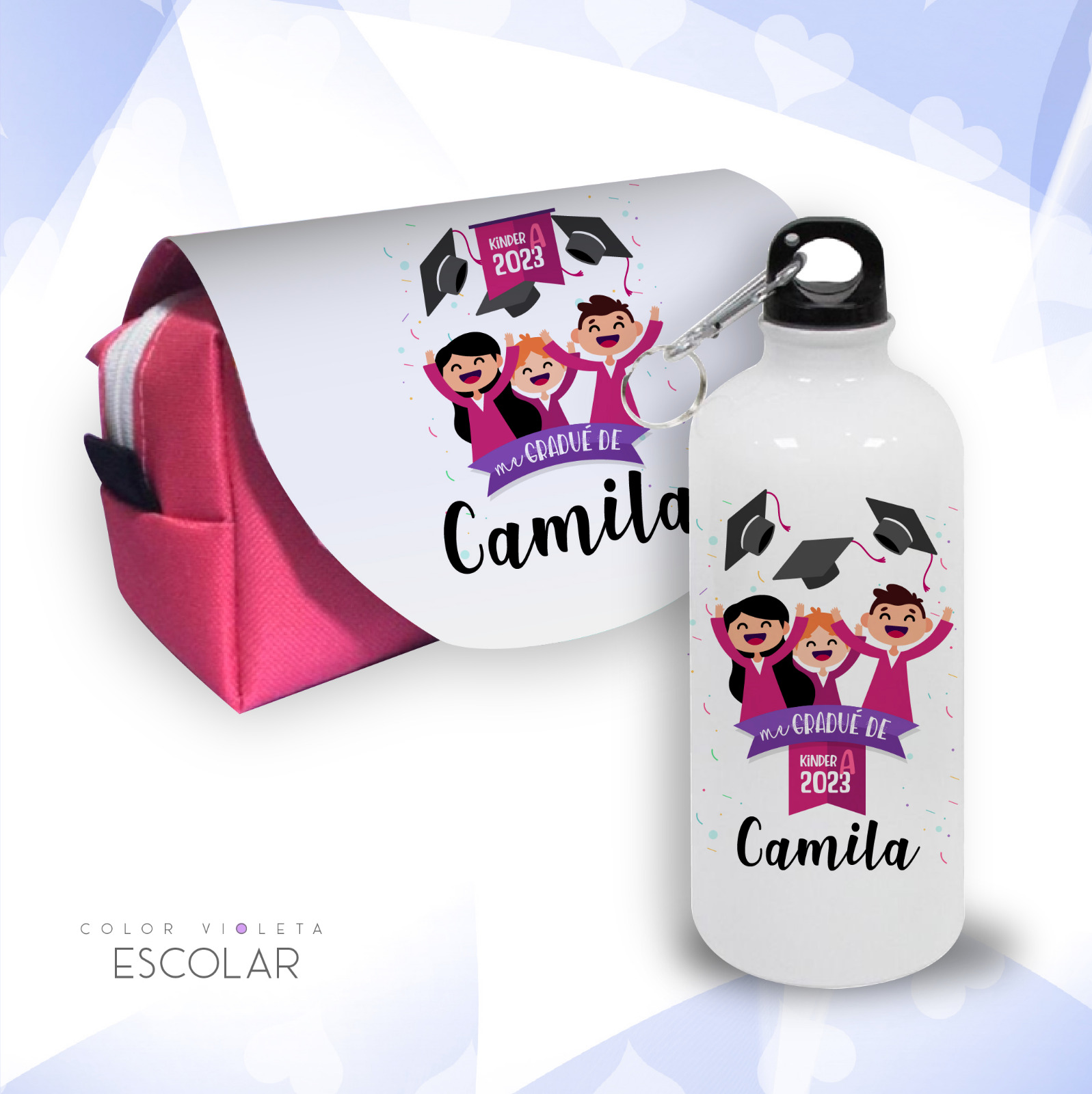 PACK BOTELLA + ESTUCHE ESCOLAR FIN DE AÑO