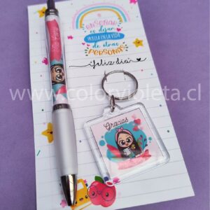 SET LÁPIZ PASTA + LLAVERO
