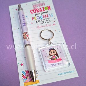 SET LÁPIZ PASTA + LLAVERO