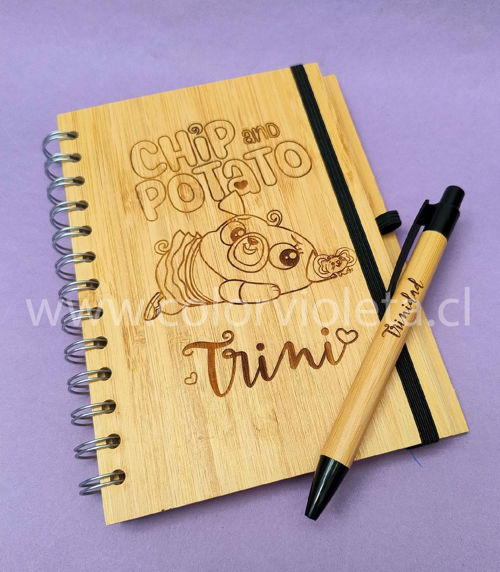 CUADERNO BAMBOO CON LÁPIZ GRABADO