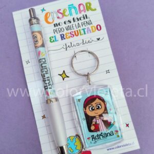 SET LÁPIZ PASTA + LLAVERO PROFESOR