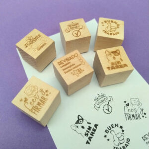 SET TIMBRES MADERA PROFESORES