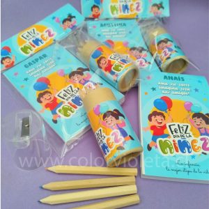 SET LIBRETA + LÁPICES TUBO DÍA DE LA NIÑEZ