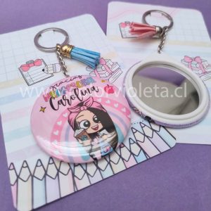 CHAPITA LLAVERO ESPEJO